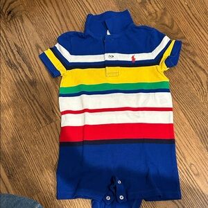 Polo Ralph Lauren Kids Polo with Blue and Multicolor Stripes